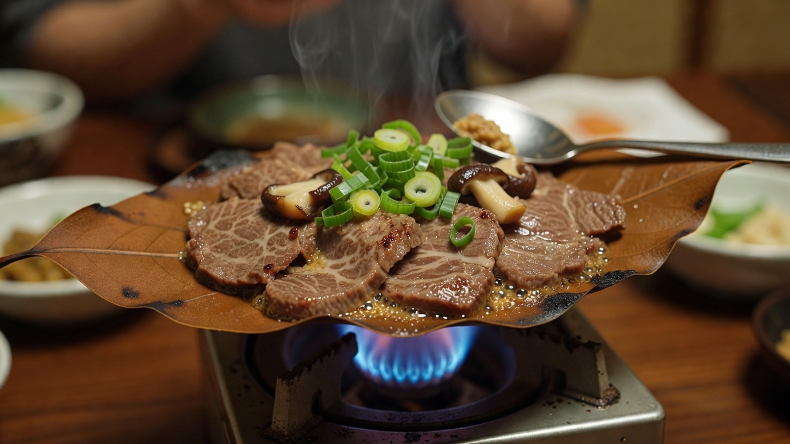 飛騨牛の朴葉焼き