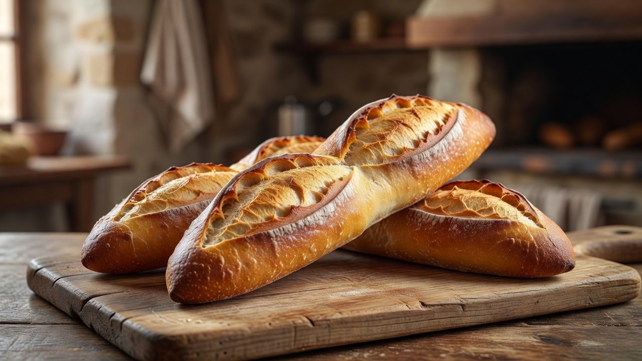 焼き色のついたバゲット