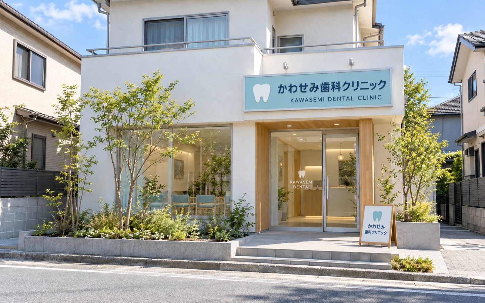 住宅街にある医院の外観