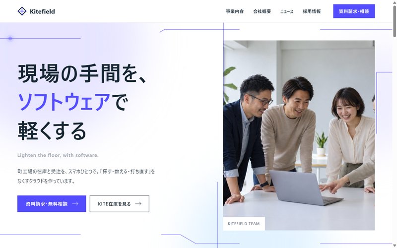 Kitefield, Inc. のトップページ